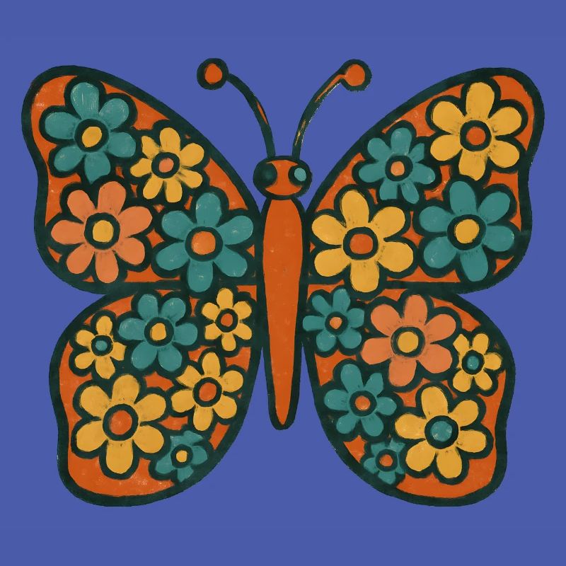 Butterfly with floral pattern
