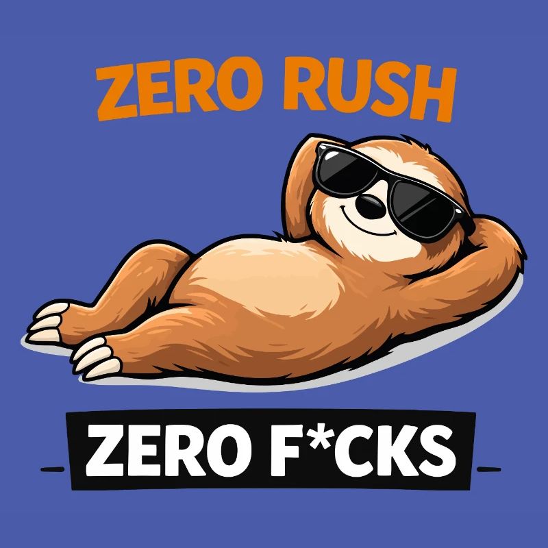 Zero Rush Sloth Chill Slogan
