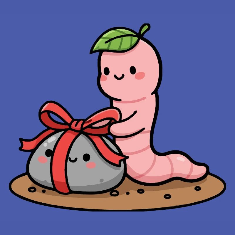 Small worm with Gift