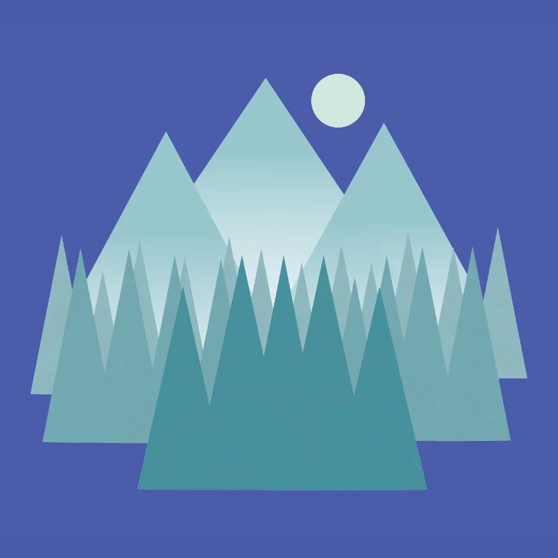 Paysage de montagne astral dans les tons bleus