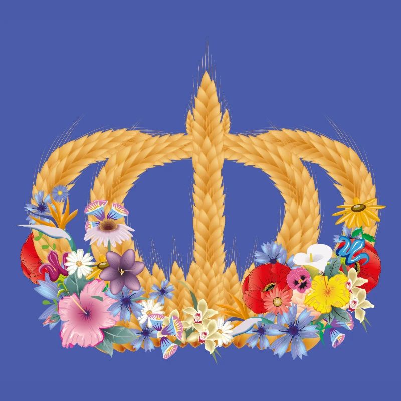 Couronne de blé avec des fleurs – symbole de la nature et de la récolte
