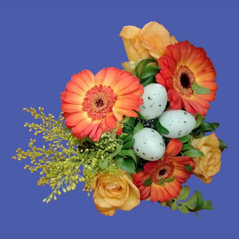 Bouquet with Easter Eggs Pattern