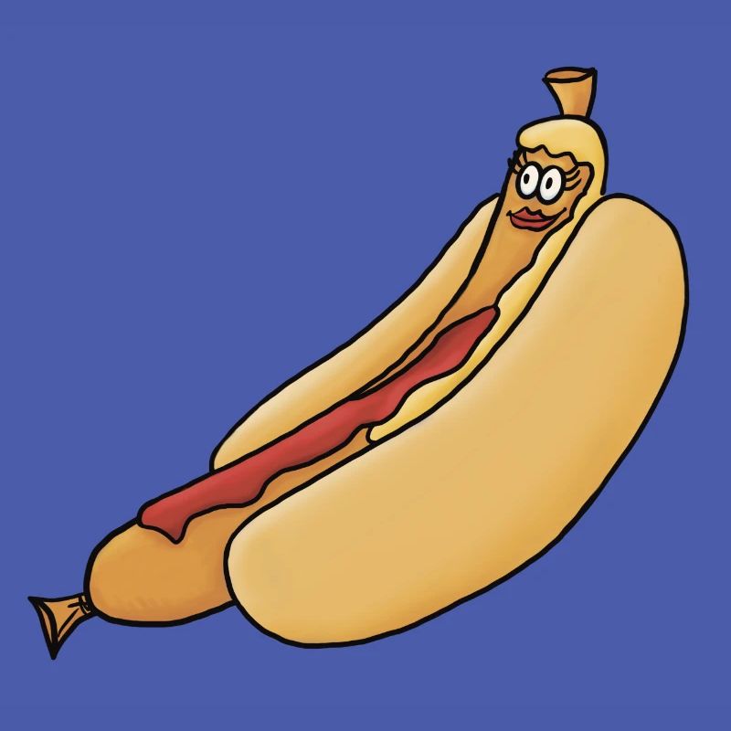 entspannte Bockwurst im Brötchen