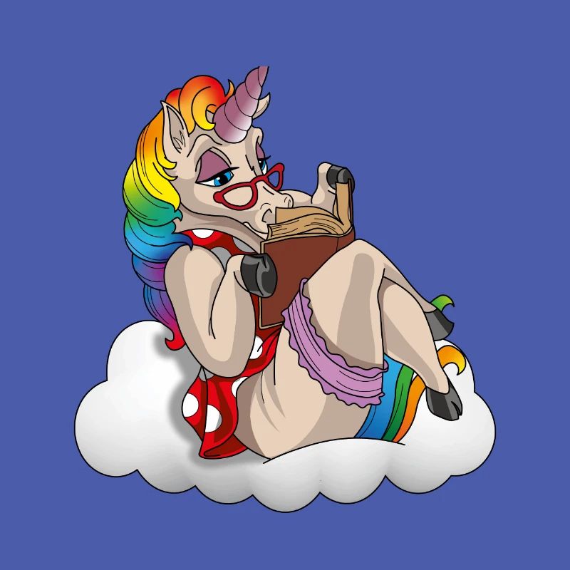 Lese Einhorn Bücherwurm | Ich bin ein Buch Einhorn