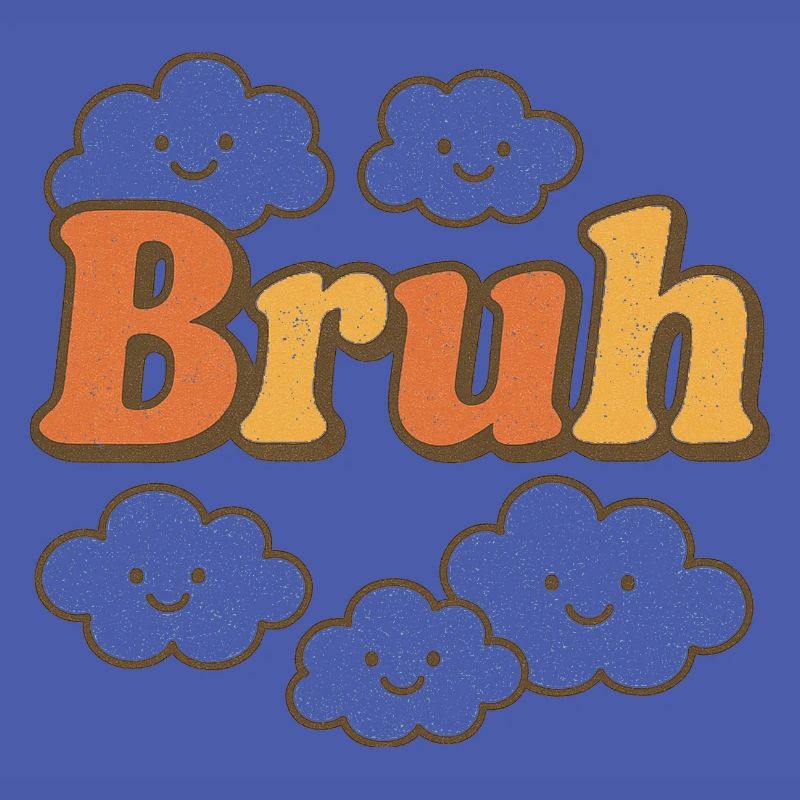 Bruh Clouds Glitter-Typografie
