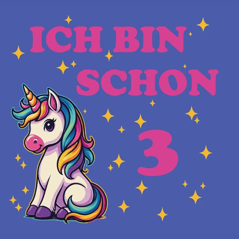 Ich bin schon 3 mit Einhorn