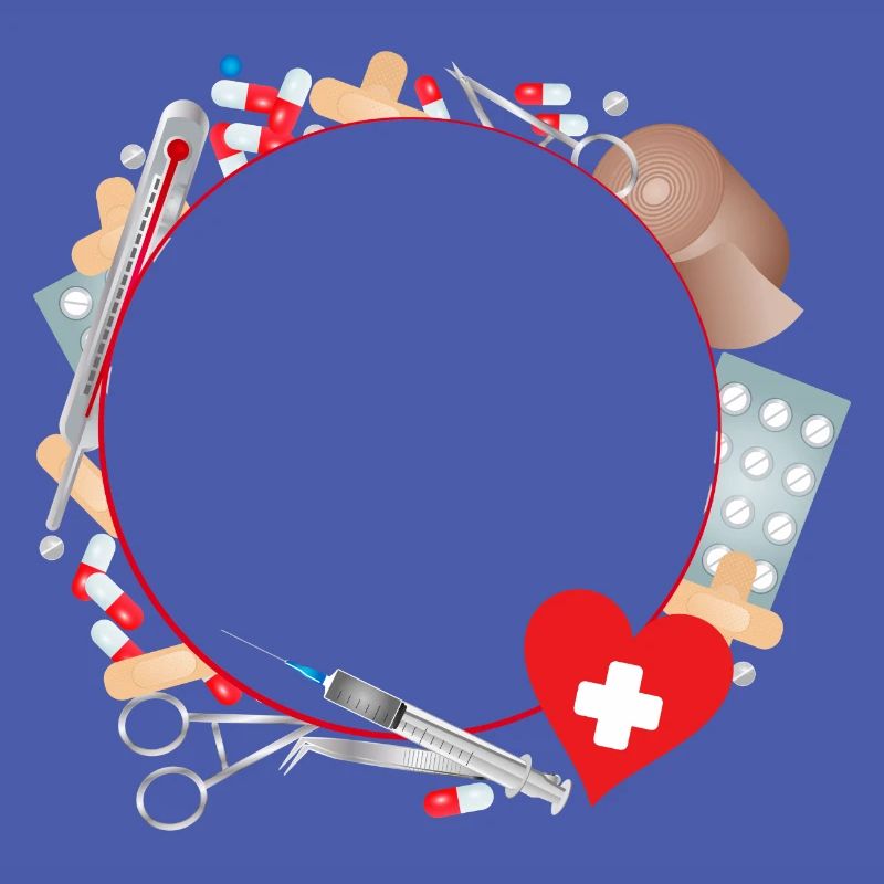 Erste Hilfe Set oder Reiseapotheke als Rahmen