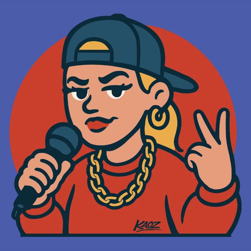 Diva du rap avec micro