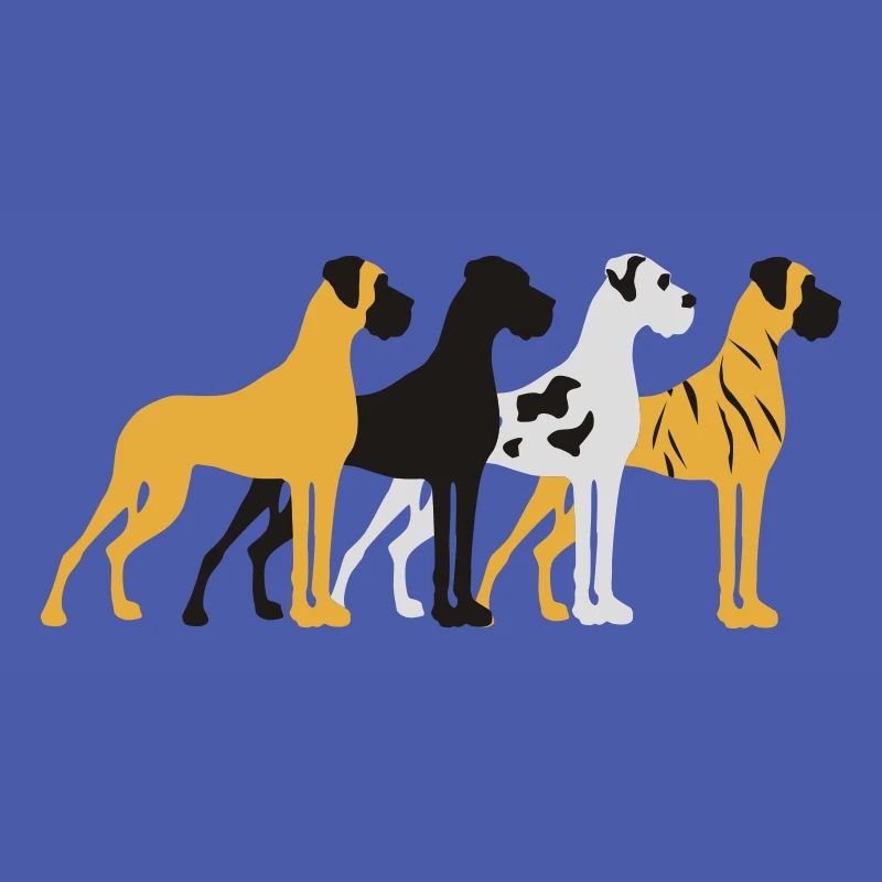 Four basic colors Great Dane