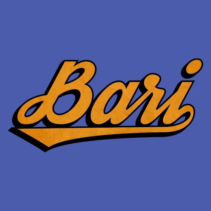 Bari Script: Orange Retro Logo