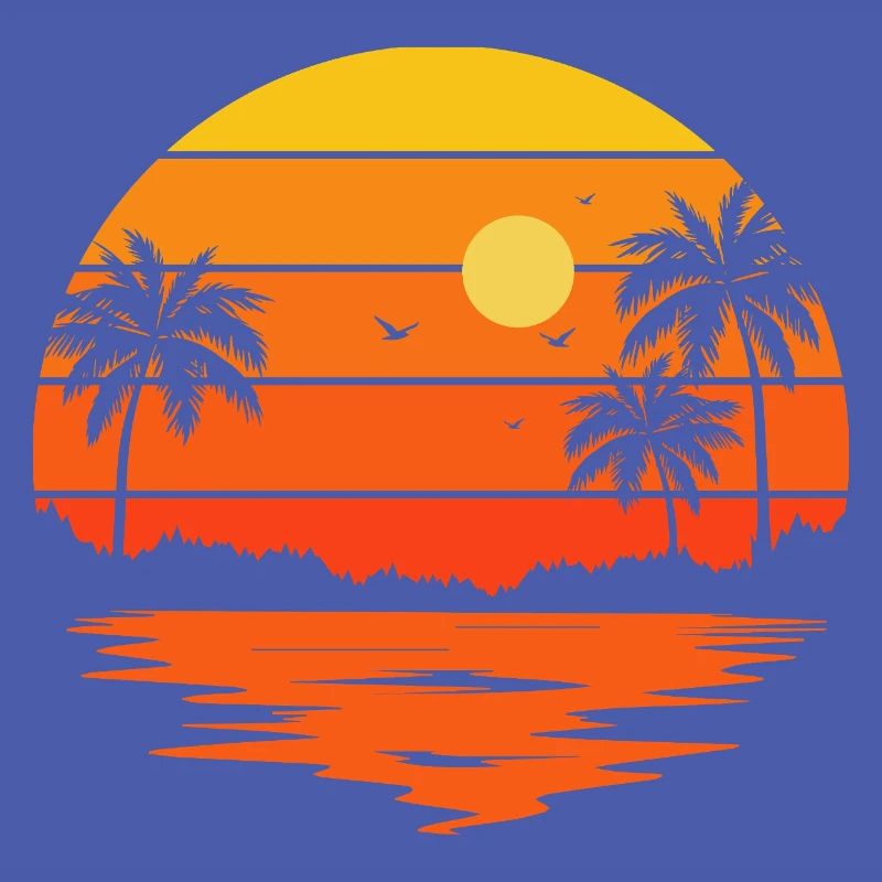 Sunset Retro Palm Tree