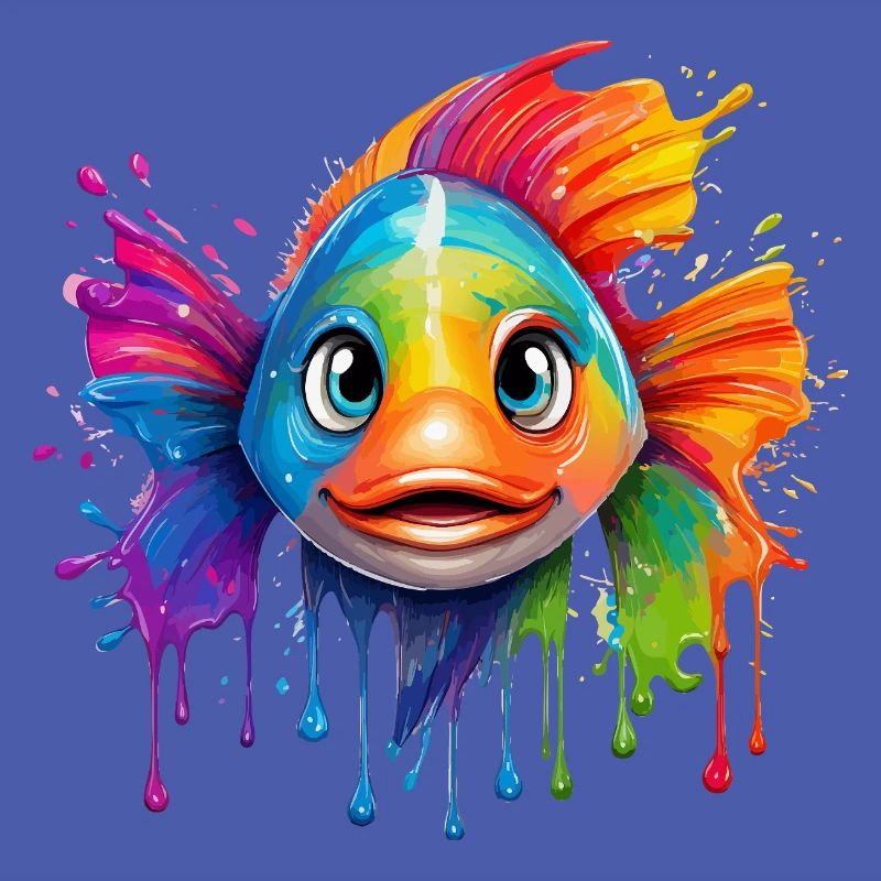 Buntfisch mit Farbexplosion