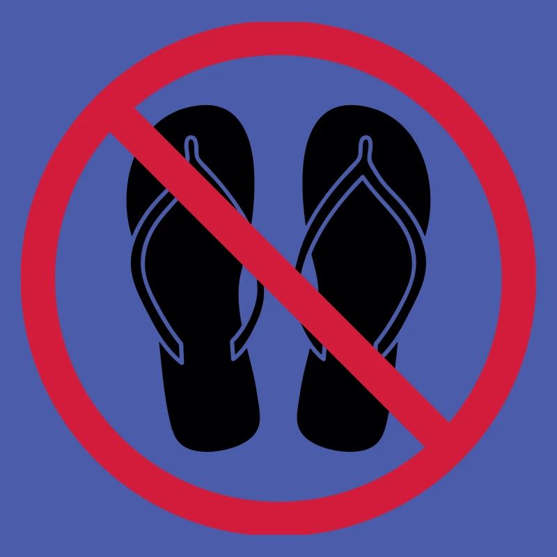 no flip flops prohibited shield zone area clipa