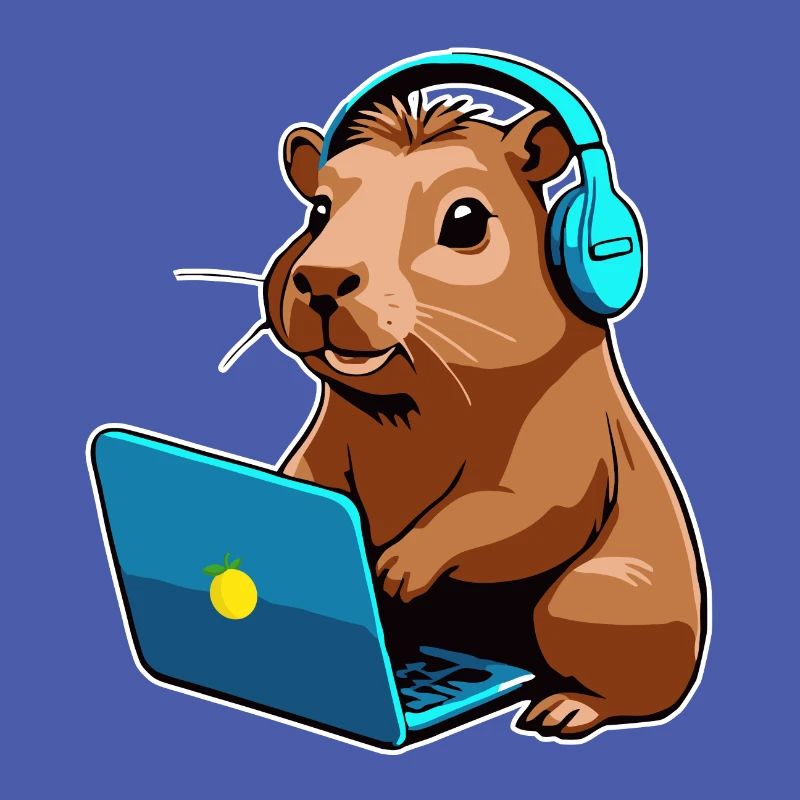 Capybara Programmer Coder Computer