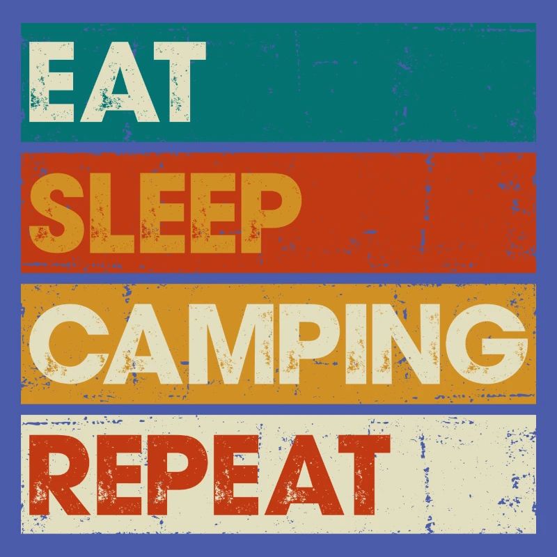 Manger dormir camping répéter rayé graphique