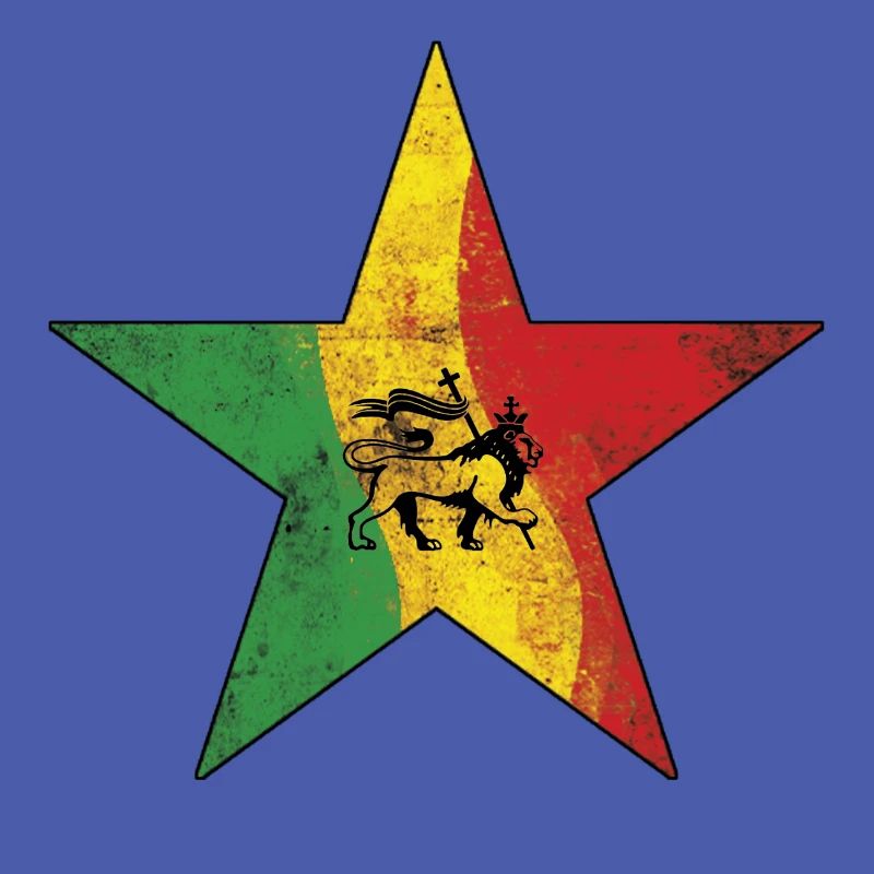 Reggae Löwe mit Rastafarbe