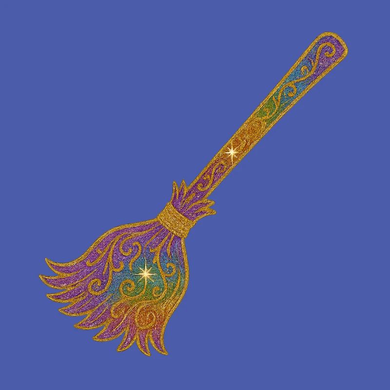 Rainbow Glitter Broom Magic