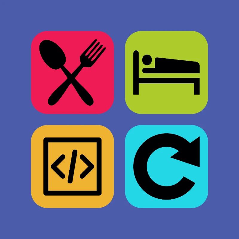 Manger Dormir Code Répéter Citation drôle Dev