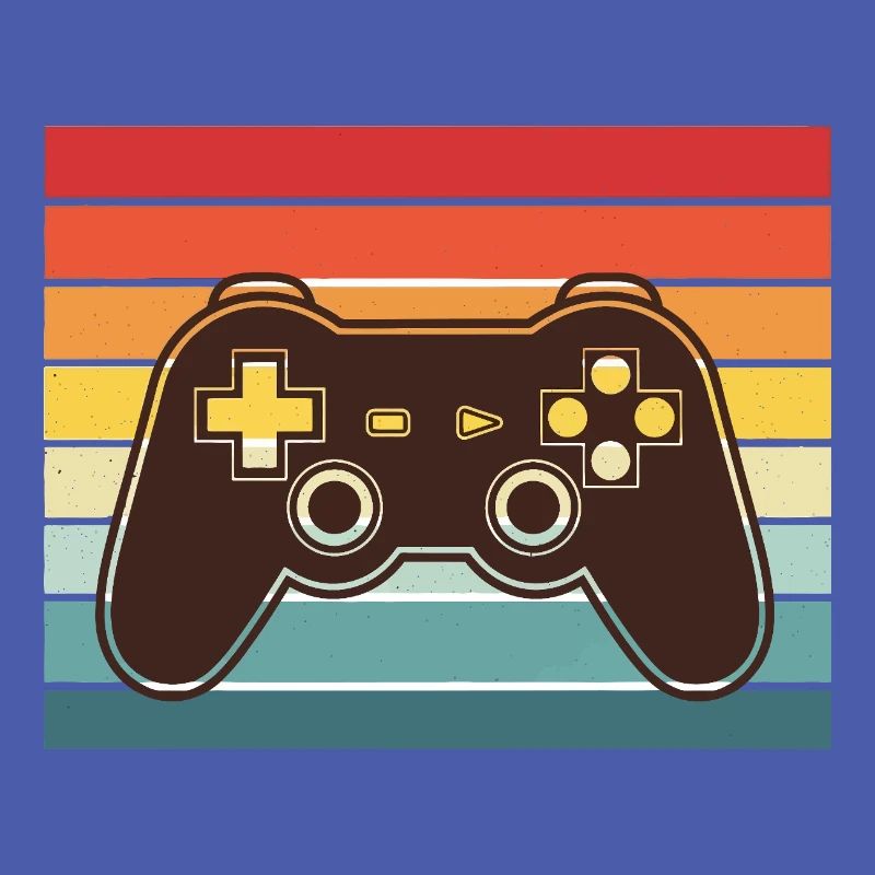 Retro Rainbow ControllerVintage Video Game Controller