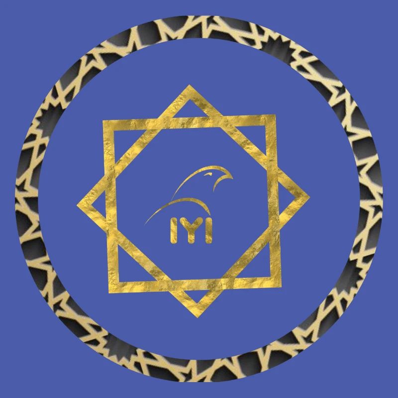 Geometric gold logo with pattern frame