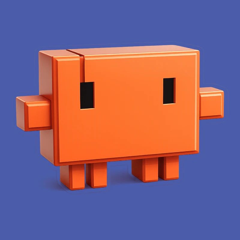 Claude Code Pixel 3D Maskottchen süßer Dev-Aufkleber