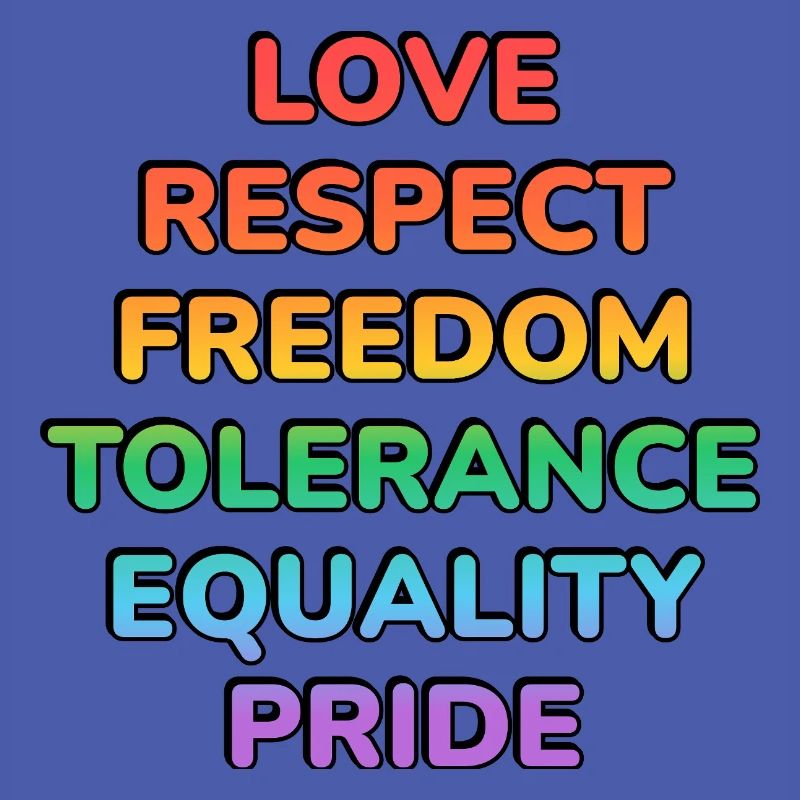 Pride Values Rainbow Text
