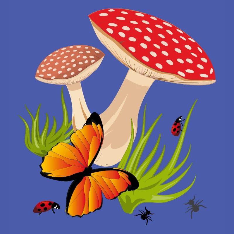 Toadstools, Butterfly