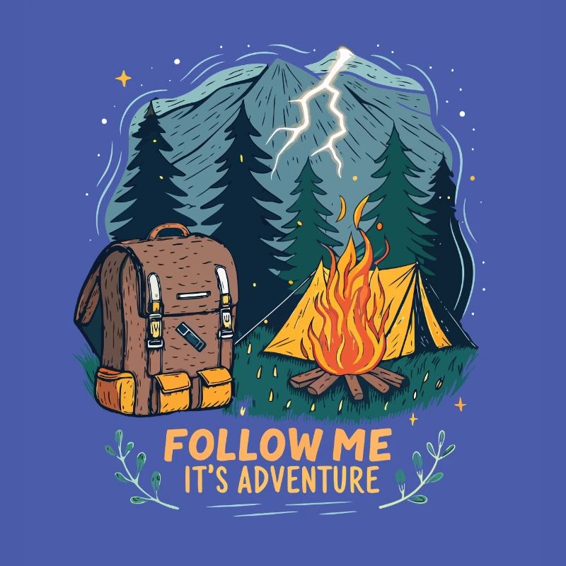 Aventure Nature Éclairée avec Feu de Camp
