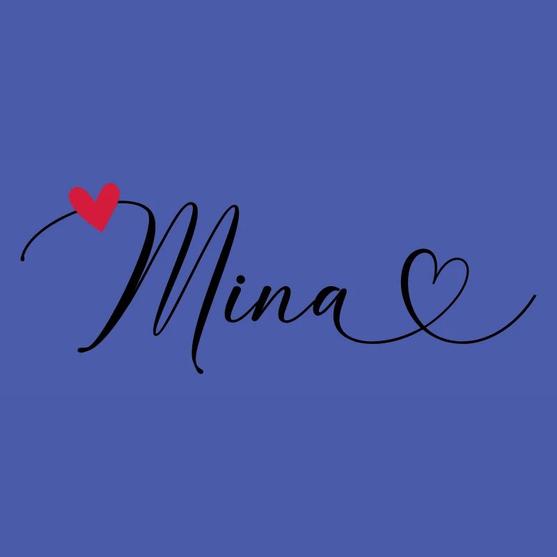 Mina Surname First name Calligraphy Heart