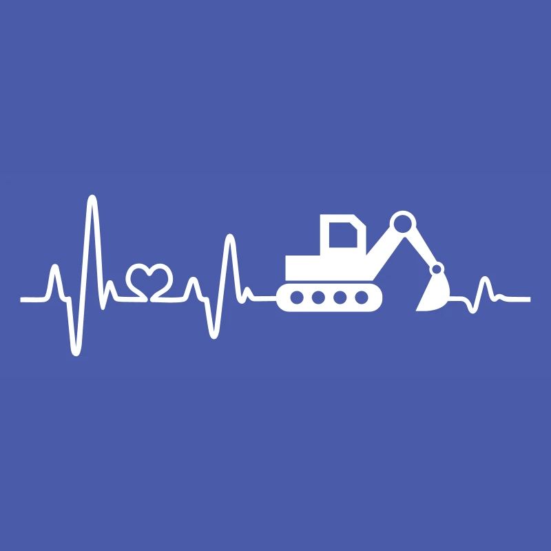 Excavator construction site construction worker digging heartbeat