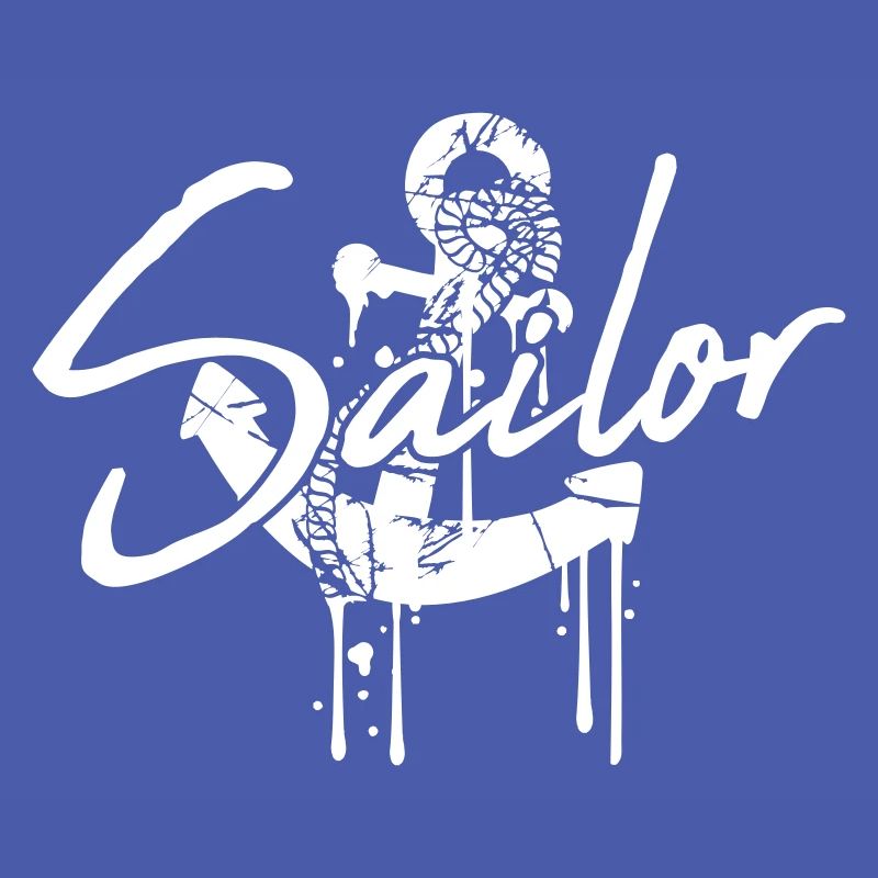 Sailor Anchor Graffiti Drop Sailing Text Saying