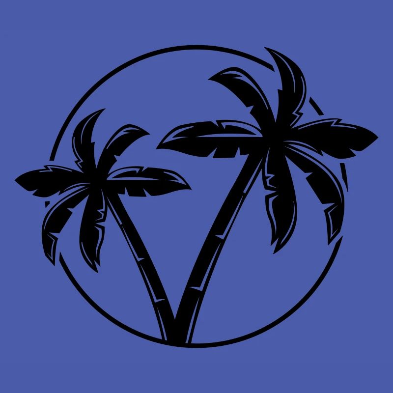 Palm Tree Silhouette Circle
