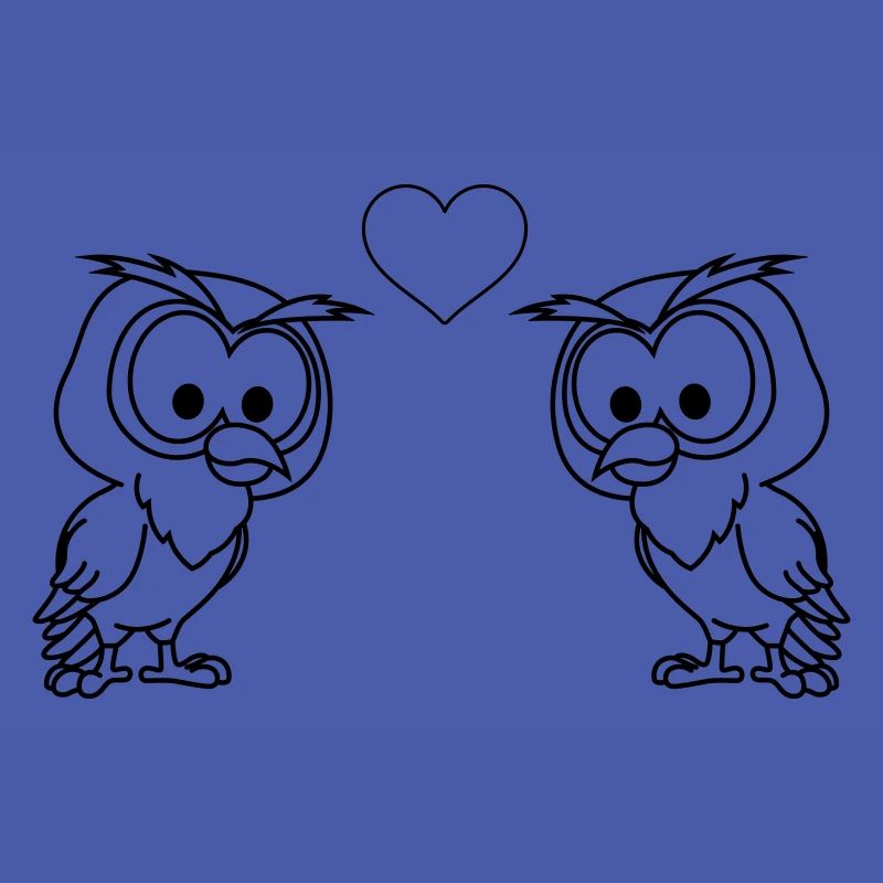Eule Comic Paar liebe