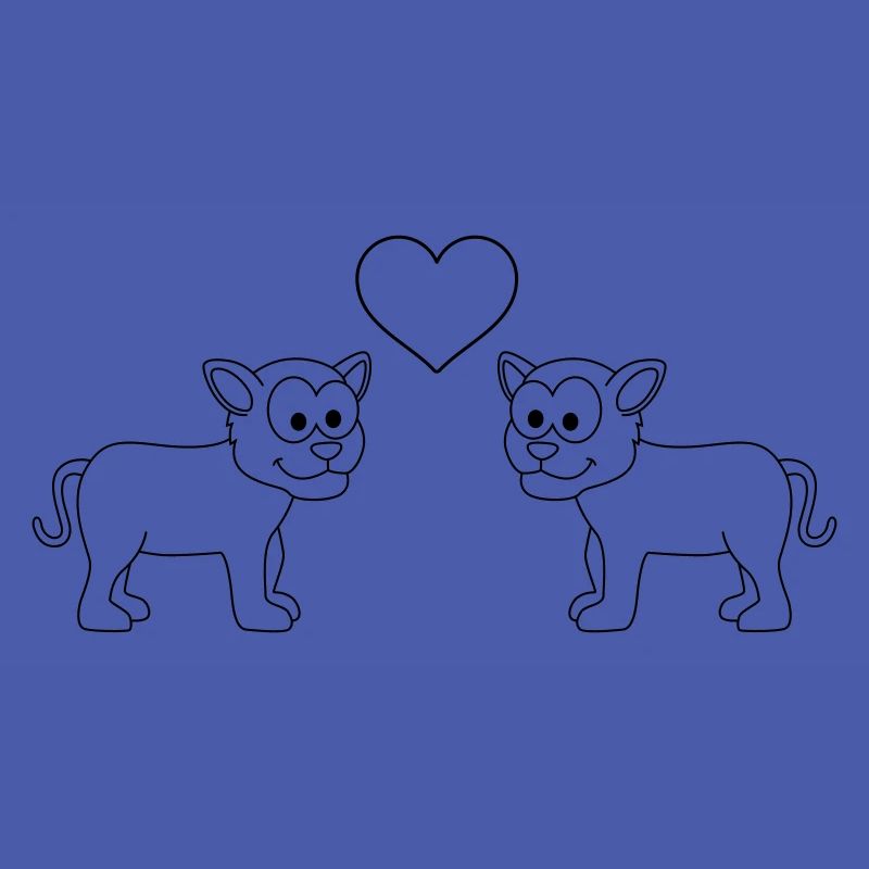 Panther Comic Paar liebe