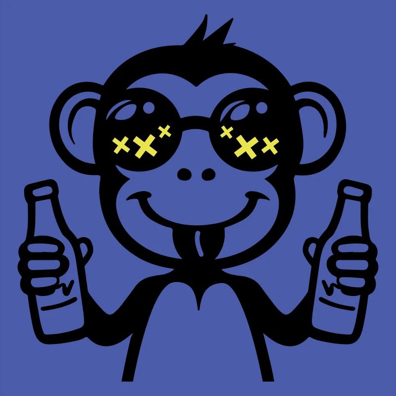 Monkey Drinking Funny Beer