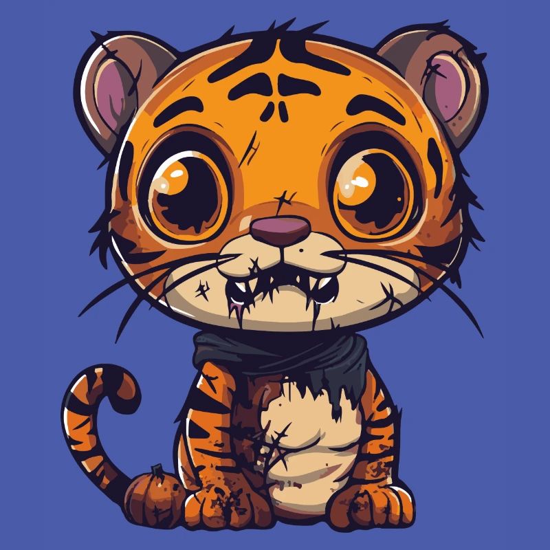 Tiger Halloween Comic Funny