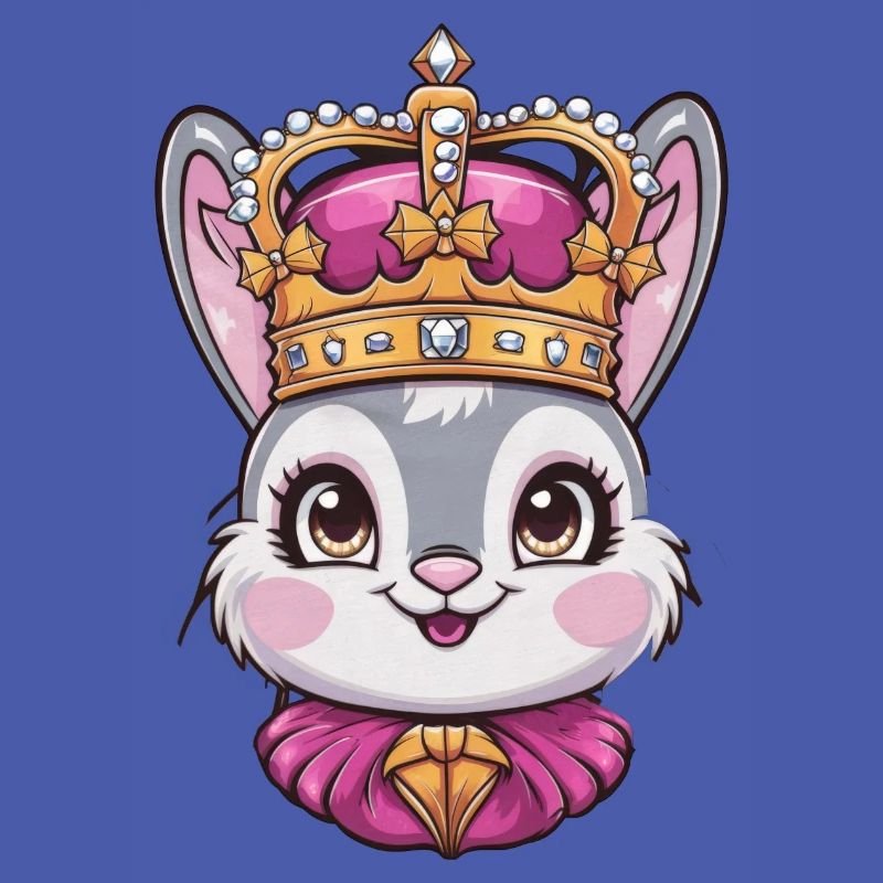 Lapin mignon avec couronne