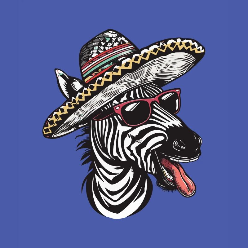 Zebra Comic Funny Sombrero