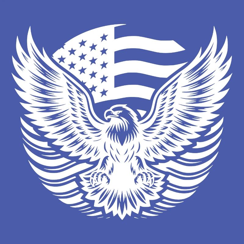Drapeau des États-Unis et aigle aux griffes déployées