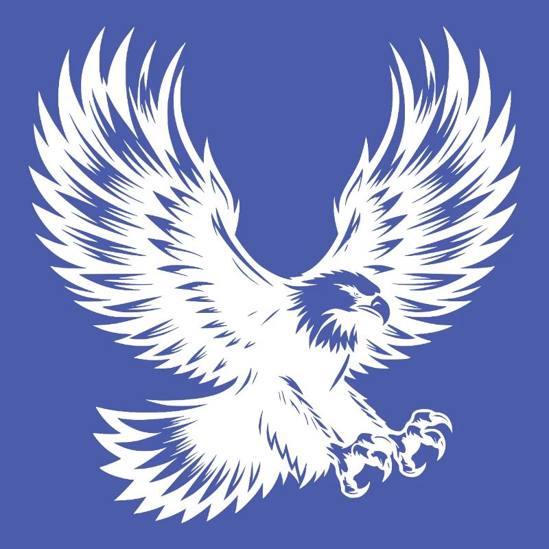 Powerful eagle bird with outstretched wings