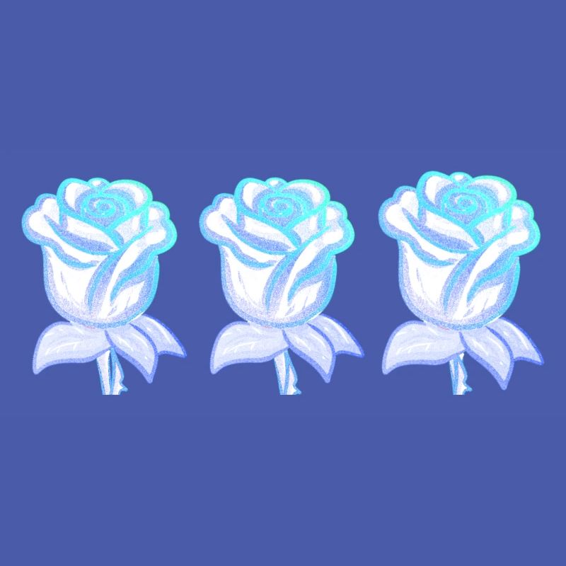 Three Roses Blue Glitter