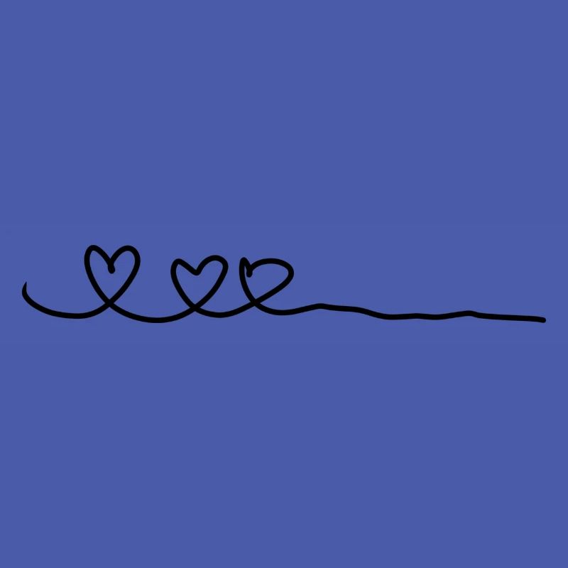 Line Heart Three Hearts