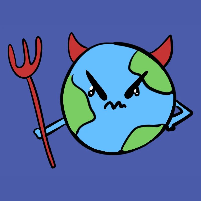 Devil Earth world symbol evil angry