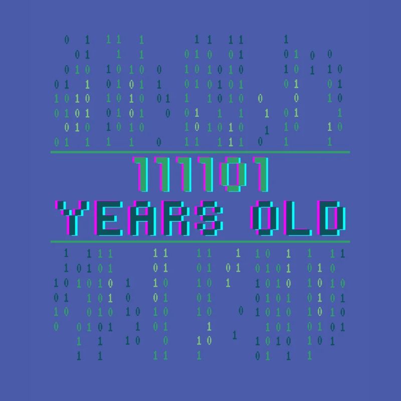 61st Birthday 61 years old Binary Code Coder