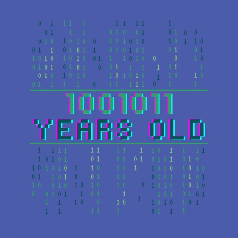 75. Geburtstag 75 Jahre alt Binärcode Coder