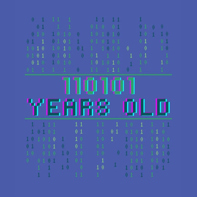 53. Geburtstag 53 Jahre alt Binärcode Coder