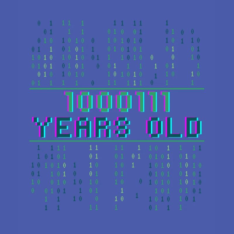 71. Geburtstag 71 Jahre alt Binärcode Coder