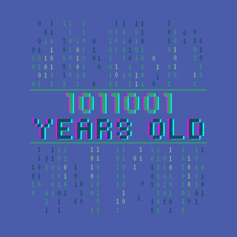 89. Geburtstag 89 Jahre alt Binärcode Coder