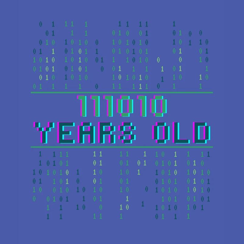 58. Geburtstag 58 Jahre alt Binärcode Coder