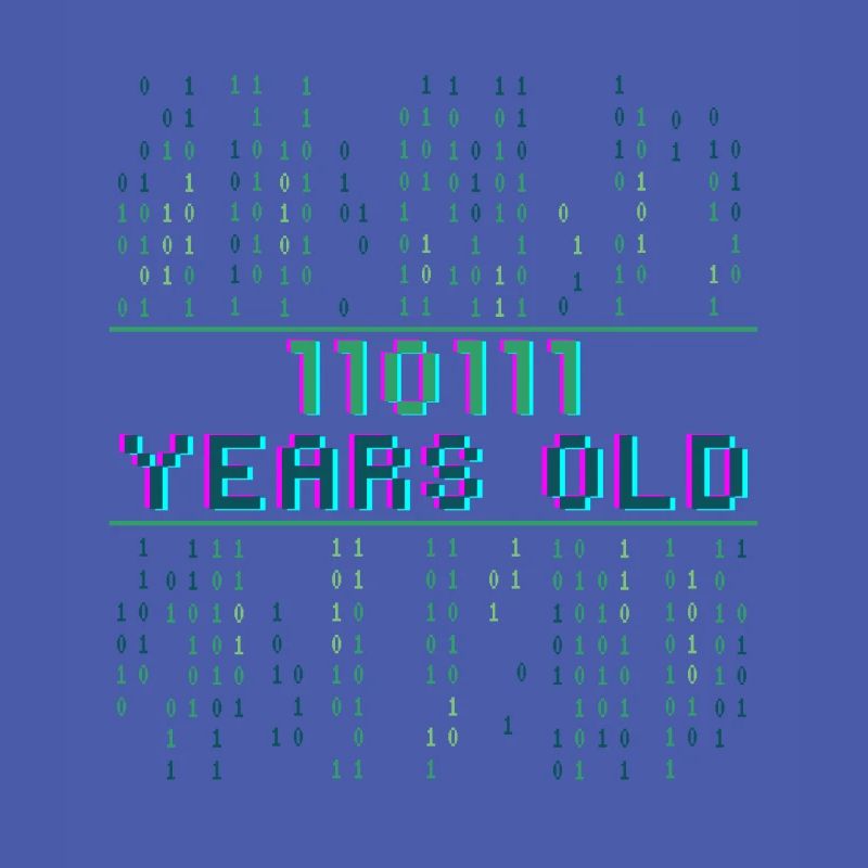 55. Geburtstag 55 Jahre alt Binärcode Coder